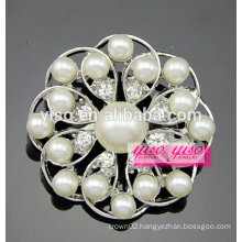 mother of pearl and fresh water pearl floral pin brooch